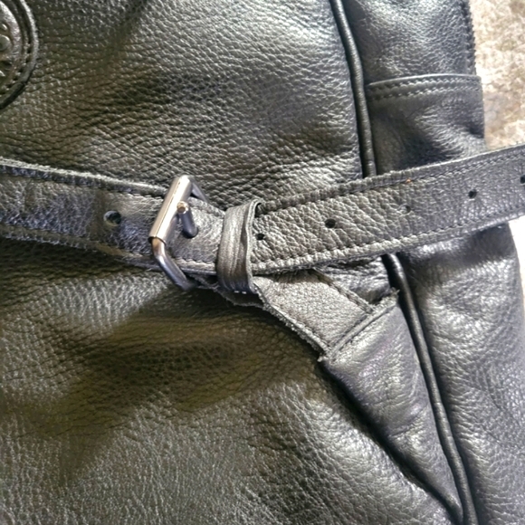 Roots full leather pebbled leather backpack medium large black unisex - Picture 9 of 12